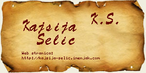 Kajsija Selić vizit kartica